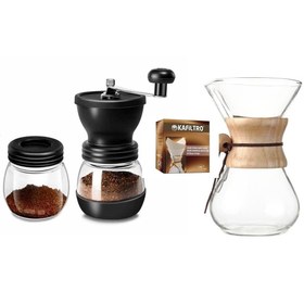 Resim Grossberg Coffee Cam Kahve Demleme Seti Cam Demleme Set 