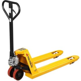 Resim Yapar Transpalet Sarı Flex Pu Kırmızı Tekerlek 2.5 Ton 