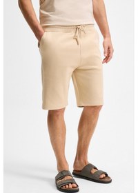 Resim Grimelange CAMILLO Erkek Cebi Fermuarlı Beli Lastikli Koyu Bej Şort & Bermuda 