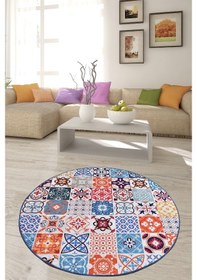 Resim Ceramico Djt Çap 100 Cm Dekoratif Kaymaz Taban Halı 