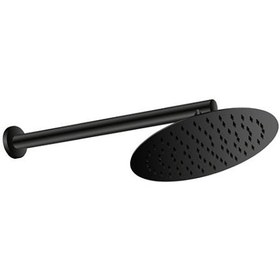 Resim GPD Siyah Ankastre Duş & Banyo Bataryası Seti – Yuvarlak Ø250 Tepe Duşlu Kombin Paket (MKA165-S, ADS30-S) 