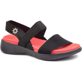 Resim Lider Shoes Lider 300 Siyah Kırmızı Kadın Sandalet 