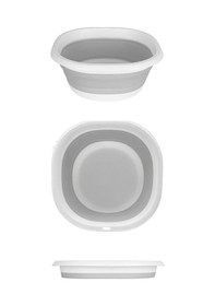 Resim Badya Katlanır Sebze Badyası Silikon Badya Leğen Büyük Boy No:2 5 Lt Gri Beyaz 