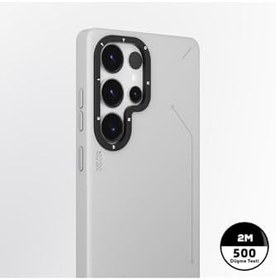 Resim Galaxy S25 Ultra için Magsafe İle Uyumlu Kılıf Uyumlu Mat Deri Desenli Youngkit Tech Fashion Kapak Gümüş 