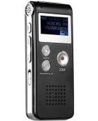 Resim Createtech Dijital Ses Kaydedici, Mikrofonlu, Şarkı Çalar, Ders/toplantı/röportaj İçin Siyah 