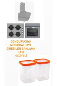 Resim Silverline Gri Cam Ankastre Set (3490 Oslo - CS5335S02 - BO6501S01 ) SAKLAMA KABI HEDİYELİ 