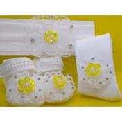 Resim BUKAWEAR Yenidoğan Bebek Set Bandana Ayakkabı Külotluçorap 3 Lü 