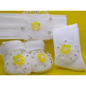 Resim BUKAWEAR Yenidoğan Bebek Set Bandana Ayakkabı Külotluçorap 3 Lü 