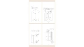 Resim Durul Duşakabin Kare Altın Profil 5mm Şeffaf Cam H:190 cm 