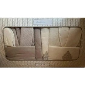 Resim Özdilek Majestic Aile Bornoz Seti Bej-krem/bej 