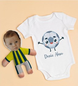 Resim Bitmeyenkartus Bk Kids Kişiye Özel Fotoğraflı Bebek Yastık Ve Bebek Body Zıbın H (550905856) Çok Renkli 
