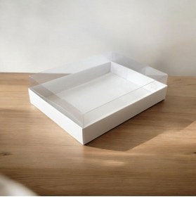 Resim BOXSTATION 15x20x5 Asetat Kapaklı Beyaz Kutu 10 Adet 