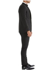Resim Efor Black 034 Slim Fit Yelekli Çıkarılabilir Saten Yaka Siyah Damatlık Smokin Takım Siyah 