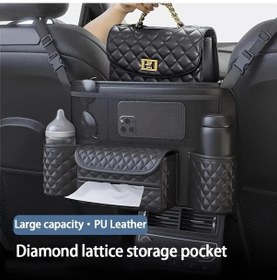Resim Gaojunshop01 Pupu Siyah Ekose Desenli Dayanıklı Pu Deri Bagaj Organizer Çok Bölmeli Seyahat Çantası 