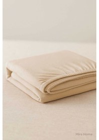 Resim Tek Kişilik Düz Penye %100 Pamuklu Lastikli Çarşaf 100x200 Cm Newsheet Bej Çok Renkli 