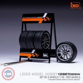 Resim 1:18 IXO RS3 -black/silver Wheels - Standlı Jant Lastik Seti 