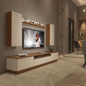 Resim Decoraktiv Trendstyle 5220DS Mdf Tv Ünitesi Tv Sehpası - Ceviz - Beyaz 