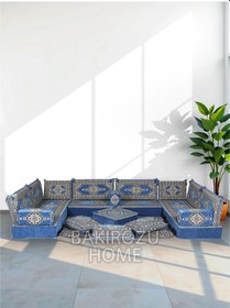 Resim Şark Köşesi Takımı 20 Cm Minder Kalınlığı Mavi Yahyalı Modeli 19 Parça Mavi 