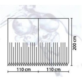 Resim Banyo Perdesi 2x110x200 Çift Kanat Duş Perdesi + Halka Duşakabin Perdesi 2558 Çok Renkli 