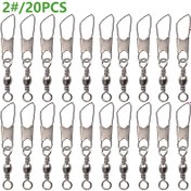 Resim 20'li Paket Ağır Hizmet Balıkçılık Döner Bağlantı Elemanları - A-Tipi Döngü Halkaları, Güvenli Kilitleme Mekanizmalı, Tuzlu Su/Su Balıkçılığı için Korozyona Dayanıklı, Misinalar, Kancalar, Dönerler için İdeal - Balık Oltaları, Ağırlar, Ağlar ile Uyumlu - (20 adet), Balıkçılık Malzemeleri, Şık Metalik Kaplama, Dayanıklı Yapı, Balıkçı Ekipmanları, Kompakt Tasarım, Sağlam Yapı, Doğa Sporcuları 