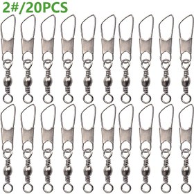 Resim 20'li Paket Ağır Hizmet Balıkçılık Döner Bağlantı Elemanları - A-Tipi Döngü Halkaları, Güvenli Kilitleme Mekanizmalı, Tuzlu Su/Su Balıkçılığı için Korozyona Dayanıklı, Misinalar, Kancalar, Dönerler için İdeal - Balık Oltaları, Ağırlar, Ağlar ile Uyumlu - (20 adet), Balıkçılık Malzemeleri, Şık Metalik Kaplama, Dayanıklı Yapı, Balıkçı Ekipmanları, Kompakt Tasarım, Sağlam Yapı, Doğa Sporcuları 