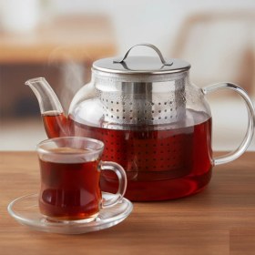 Resim Hereveoyuncak Çay Süzgeci Büyük Boy Paslanmaz Çelik Demlik Içi + Çay Süzgeci Demlik Şeklinde - 2li Set G0D5A1 