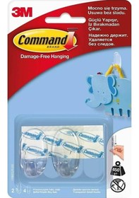 Resim 3m Command 17092clr-cıs Küçük Boy Şeffaf Bant, Max 450 Gr 2 Askı Ve 4 Küçük Boy Cırt Bant - Diğer 