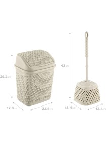 Resim Smartware Katre Çöp Kovası Ve Klozet Fırçası Latte 
