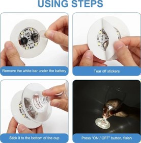 Resim Işıklı Yapışkanlı Bardak Altı Aparatı Ledli 3 Modlu 6 Cm Çap 1 Adet - Mydr-874093 
