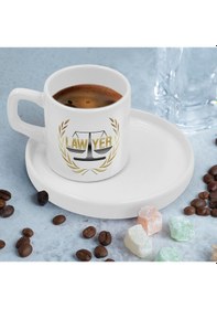 Resim Bk Gift Kişiye Özel Sunum Tabaklı Avukat Tasarımlı Kahve Fincanı-1, Sevgiliye Hediye, Arkadaşa Hediye, Avukata Hediye Kobitmeyen137765 Bk Gift 
