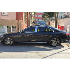 Resim Mercedes W223 S Serisi 2021 Krom Kapı Direk Aksesuarı 6 P P.Çelik 