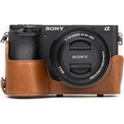 Resim MegaGear Sony Alpha A6500 (16-50 mm) Suni Deri Kamera Çantası 