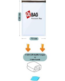 Resim 3 Adet 73cm X 130 Cm Vakumlu Poşet- Vakumlu Hurç - Vakumlu Poşet Seti Şeffaf 