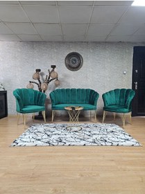 Resim ZAFİR Gold Kaplama Tel Ayak Papatya Çay Seti Koltuk Takımı , Balkon, Salon, Ofis, Cafe Koltuk Takımı 