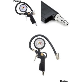 Resim Munico Profesyonel Saatli Hava Tabancası 0-120 Psi Kapasiteli Ergonomik Tasarım ile Güvenilir Lastik Dolumu 