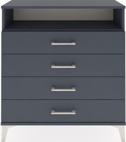 Resim Arges Şifonyer Tek Raflı 4 Çekmeceli 88x30x96 Antrasit-antrasit Antrasit 