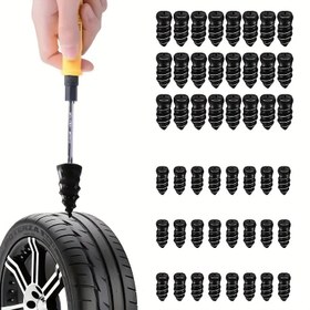Resim 50 adet Lastik Zımbaları, Araba ve Motosiklet Lastik Sızıntılarını Düzeltmek İçin DIY Lastik Zımbaları. 