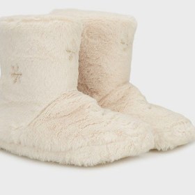 Resim Lela Yumuşak Dokulu Peluş Bayan Panduf 6722004 Ekru 