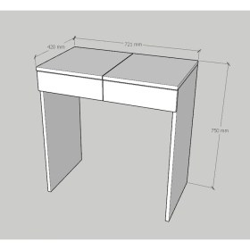 Resim Emkawood Gisu Aynalı Makyaj Masası 
