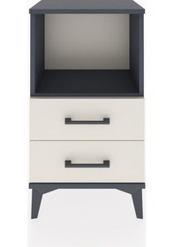 Resim Arges Komodin Tek Raflı 2 Çekmeceli 44x30x80 Antrasit-aytaşı Antrasit 