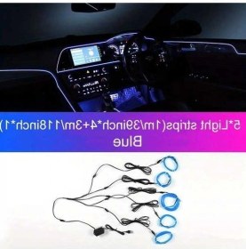 Resim Trendooze Turcoshop11 5-in-1 Mavi Dekoratif Led Şeritler, Soğuk Işık, Dashboard Konsol Için 