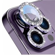 Resim KVK PRİVACY Iphone 14 Pro Max / 14 Pro Uyumlu Derin Mor Taşlı Kamera Lensi Koruyucu 