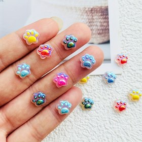 Resim 30/100 Parça Karto Resin Ayak İzi Düz Rhinestones, Karma Renkler, DIY Tırnak Sanatı, Scrapbooking ve El Sanatları için, Koku Yok 
