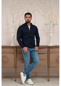 Resim Woolen World Regular Fit Dik Yaka İnce Baharlık Triko Hırka Lacivert 