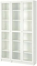 Resim Cam kapaklı kitaplık, beyaz, 120x30x202 cm 