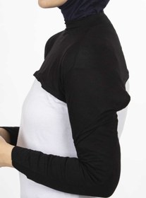 Resim Modamelita Tesettür boyunluklu kolluk balıkçı yakalı bolero crop 