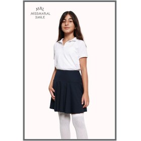 Resim Kız Çocuk Okul Etek Lacivert Yüksek Bel Içi Sabit Şortlu Okul-oyun-spor-ekinlik Eteği Lacivert 
