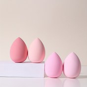Resim 4 adet Pembe Makyaj Süngeri Seti, Su Damlası Şekilli Fondöten Karıştırma Süngeri, Sıvı, Krem ve Toz İçin Yumuşak Güzellik Blender Süngeri, Islak ve Kuru Çift Kullanımlı Boun Boun Süngeri, Makyaj Başlangıç ​​Sanatçısı İçin İdeal 