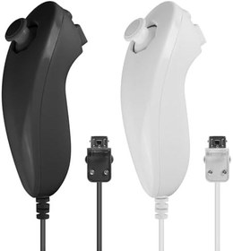 Resim 2'li paket Nunchuk Controller Wii için: Remote Nunchuk Jostick Game Controller uyumlu, yedek kumanda uyumlu, Nunchuck kontrol cihazı, Nintendo Wii ve Wii U video oyunu oyun pedleri ile uyumlu 