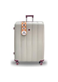 Resim Mçs Bavul Büyük Ve Kabin 2li Set Kırılmaz Silikon Valiz V305 Kemik/mürdüm Kemik 